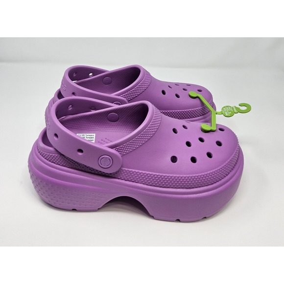 Crocs Clogs Platform Womens Sz 8 New Stomp Bubble Chunky Shoes Purple Lavender - Picture 3 of 9